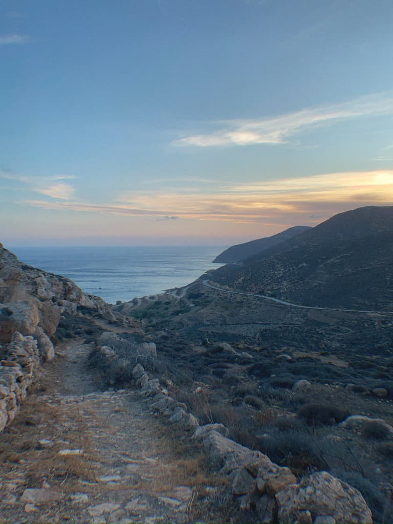 Mountain sunset road